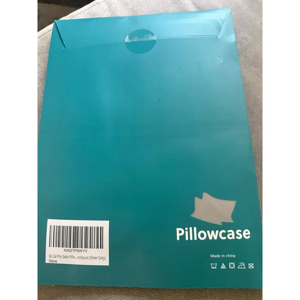 NEW Queen Size Satin Pillowcases Set of 2 Silver Gray Silky Soft